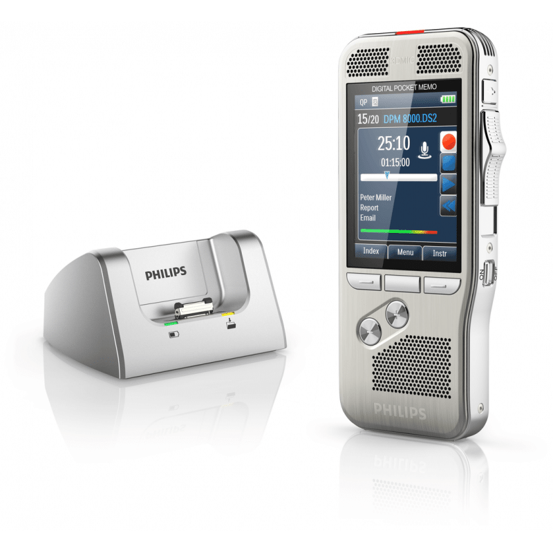 dictaphone-philips-pocket-memo-dpm8000-et-logiciel-speechexec-pro-dictate